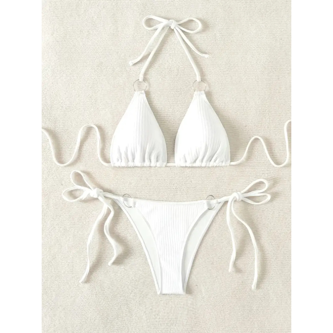 Ribbet Elegance Bikini-sæt