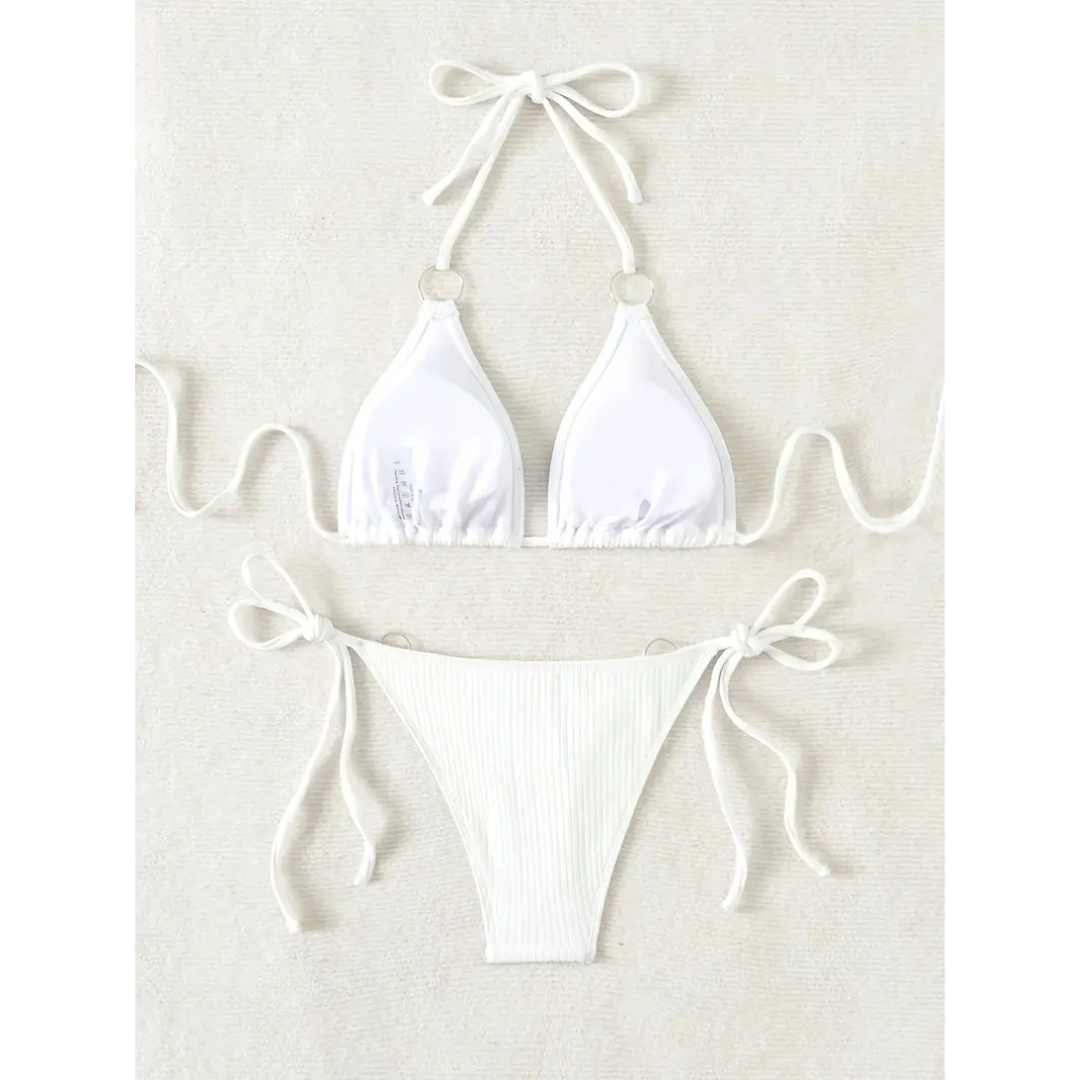 Ribbet Elegance Bikini-sæt