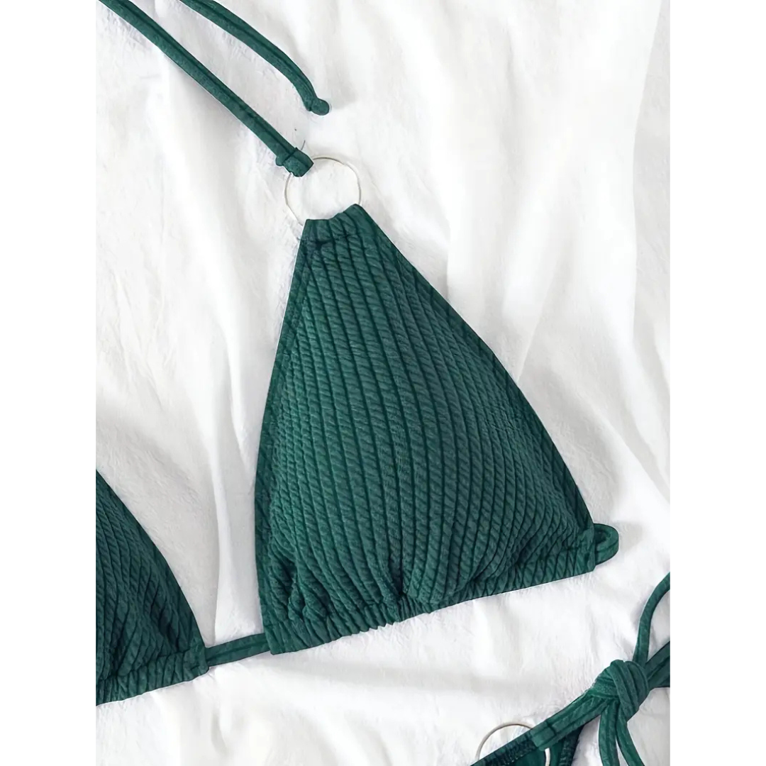 Ribbet Elegance Bikini-sæt